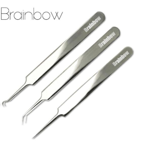 Brainbow 3PCPACK Blackhead Tweezers Blackheadblebleish Removers Point Gib Head Comidone Acne Extractor Makeup Tools2662547