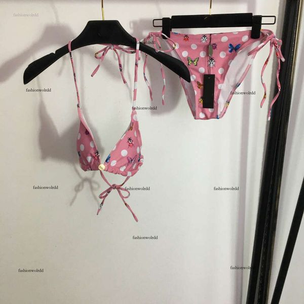 Brand Bikini-Designerin einteiliger Badeanzug Fashion Insekt Dot Drucklogo Spitze BH sexy Mädchen Badeanzüge Urlaub Strandkleidung 26. April