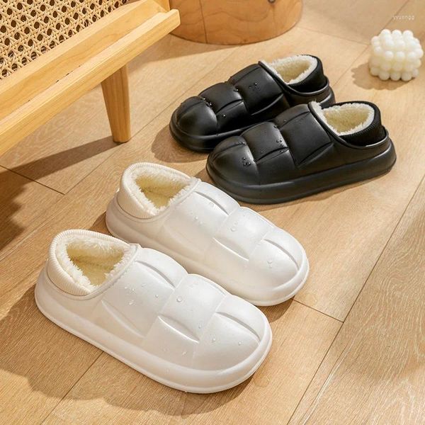 Slippers unissex eva sandálias internas sapatos caseiros quentes cor sólida à prova d'água