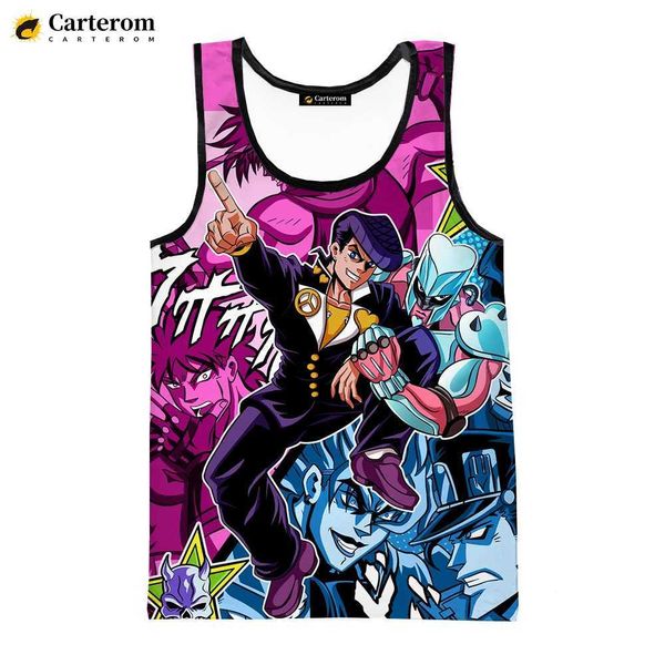 Tops canotte maschile jojos bizarre avventura 2023 maglietta da uomo toppless top-shirt digitale stampa digitale top 3d top 3d top 3d t-shirtl2404