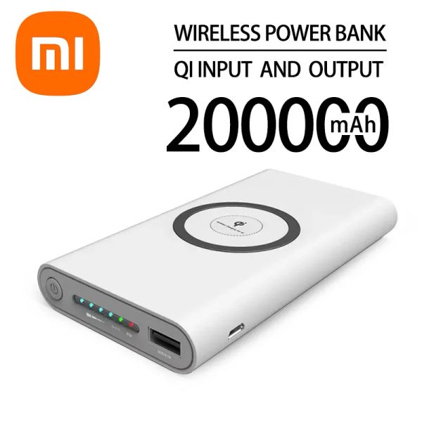 Fälle Xiaomi 200000mah Power Bank Ultralarge -Kapazität Mobile Stromversorgung Wireless Ladekabel Tragbarer sicherer Versand