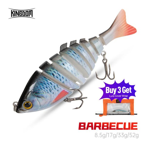 Acessórios Kingdom Barbecue Swimbaits Artificial Sea Fishing Lures 65mm 90mm 120mm 140mm Seções de várias articulações