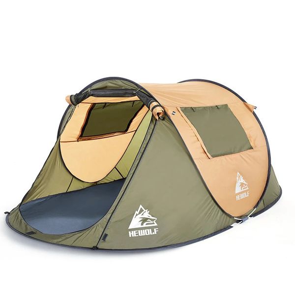 Tende da campeggio all'aperto automatico grande rifugio da un touch impermeabile 4 persone Trip windbreaker beach tenda 240422