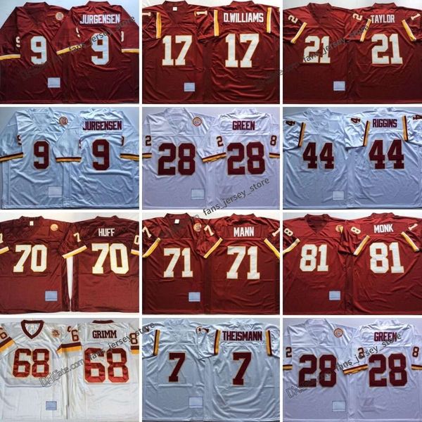 75. Throwback 81 Art Monk Football Trikots 9 Jürgensen 7 Joe Theismann 44 John Riggins 21 Sean Taylor 28 Darrell Green 17 Doug Williams 66 Joe Jacoby 68 Russ Grimm