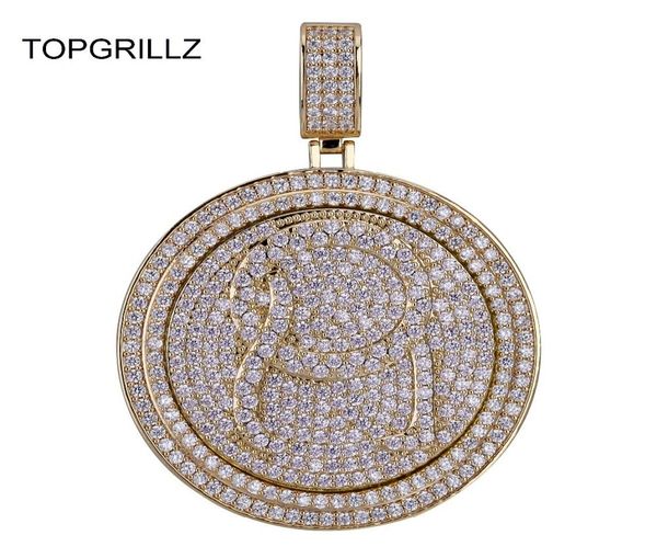 Topgrillz QC Spinner Lettera a pendente Collana ghiacciata Hip Hoppunk Gold Silver Color Chains for Men Cz Charms Gioielli Gift J1906161944164