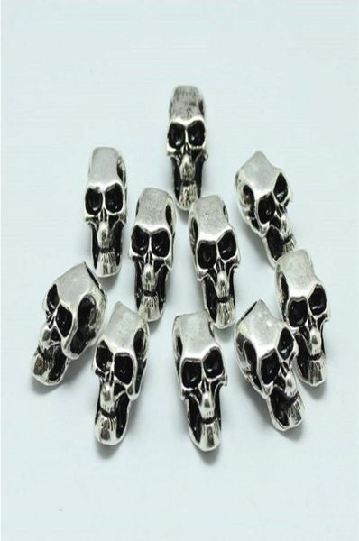100pcslot Evil Skull Heads Scheletro in lega di zinco Big Hole Beads si adattano al braccialetto a catena europea Paracord Accessorio3470664