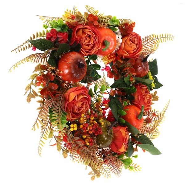 Flores decorativas grinaldas rosa guirlanda flor artificial plantas penduradas janela floral folhas plásticas decoração de estação de outono plástica