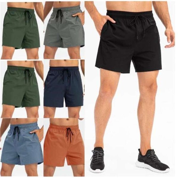 2024Designer Lemons Männer Yoga Sport Kurzes schnell trockene Lu -Shorts mit Gesamtpocket Mobile.