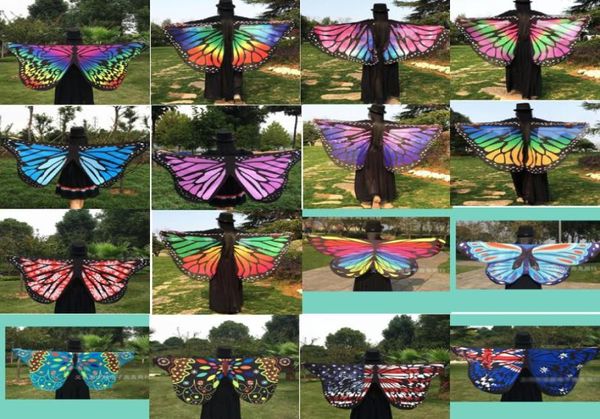 Donne Scarf Pashmina Butterfly Wing Cape Peacock Wrap Regali per le armi da stampa carine Pashminas 18 Colors1563972