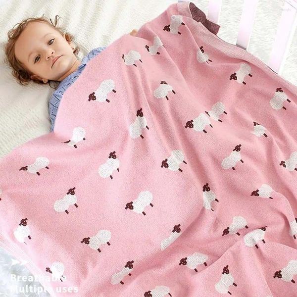 Coperte coperta per bambini a maglia a maglia con sdattaio machino di cotone morbido pappagallino passeggino per bambini trapunta per bambini