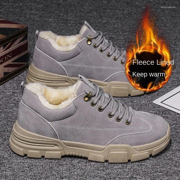 Scarpe casual inverno anti-slip uomini più velluto spesse stivalette caviglie a bassa cima calda scarpe sportive comode a prova di freddo