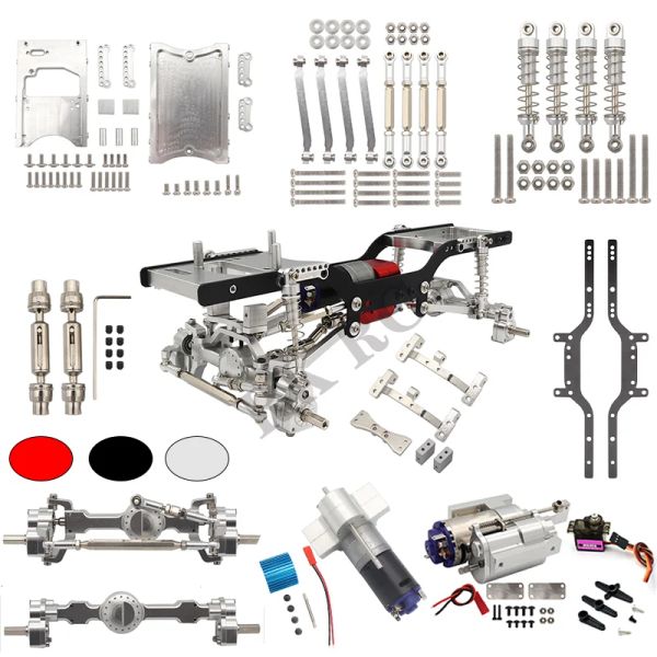 Abiti di telaio in metallo Asse portale dell'asse a 2 velocità Assorbimento per ammortizzatore per camminato Asta Assista dell'albero per MN MN98 D90 D91 D99 MN99S 4WD Auto