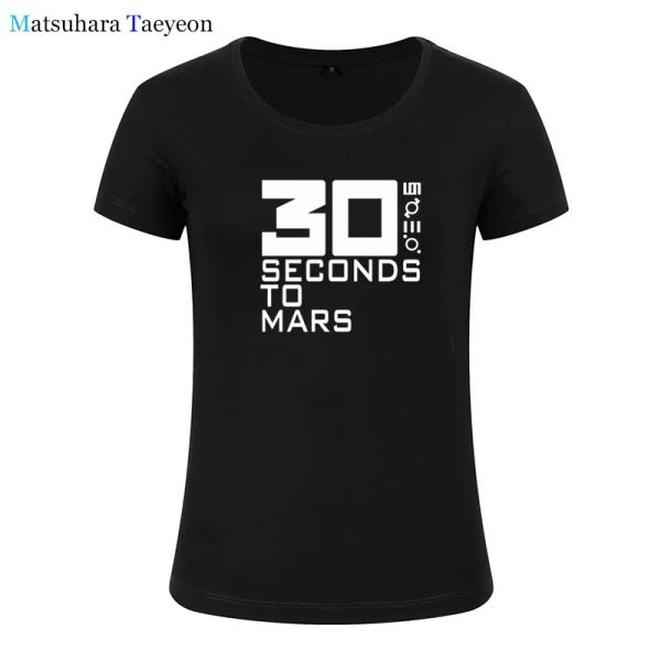 T-Shirts 30 Sekunden zu Mars Mode Frauen T-Shirts Musikband T-Shirt Kurzarm Baumwolle 30stm Frauen T-Shirt Tops Tee T155