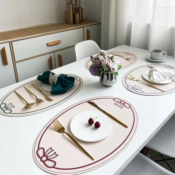 Tavolino tavolo in cuoio stampato in pelle tocomerazione tappetino termico tappetino francese pranzo di lusso in PVC Olio impermeabile per olio resistente