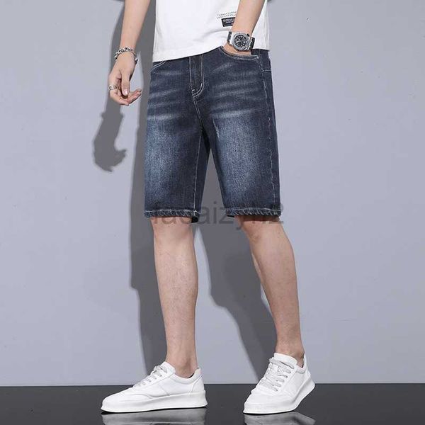 Jeans masculino jeans masculinos novos shorts jeans springsummer calças pentagonais masculinas elásticas de verão fino fito pequeno perna lisa juvenil shorts cinza azul plus size calças