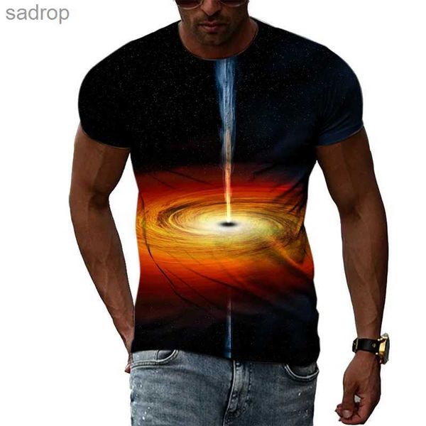 T -shirt maschile estiva Esplorazione spaziale Modello creativo da uomo stampato grandi magliette 3d universa naturale abbigliamento in moda.xw