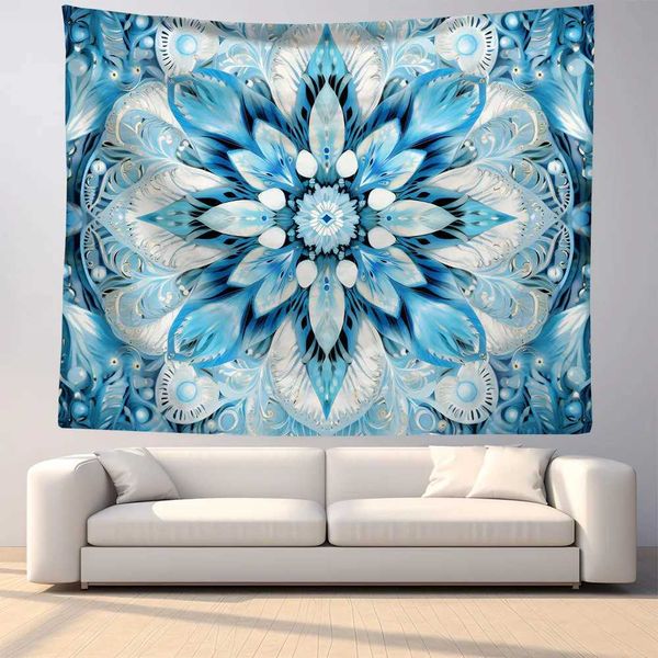 Wandteppiche Tapisserie Blue Mandala Serie Raumdekoration Hintergrund Tuch Nordic Home Wohnzimmer Dekorative Wand Wandteppiche Anpassung