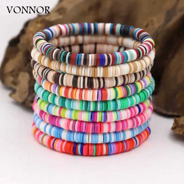 Pulseira feminina fofa de miçangas boho cor de argila colorida relógio de jóias Acessórios de praia de verão de jóias