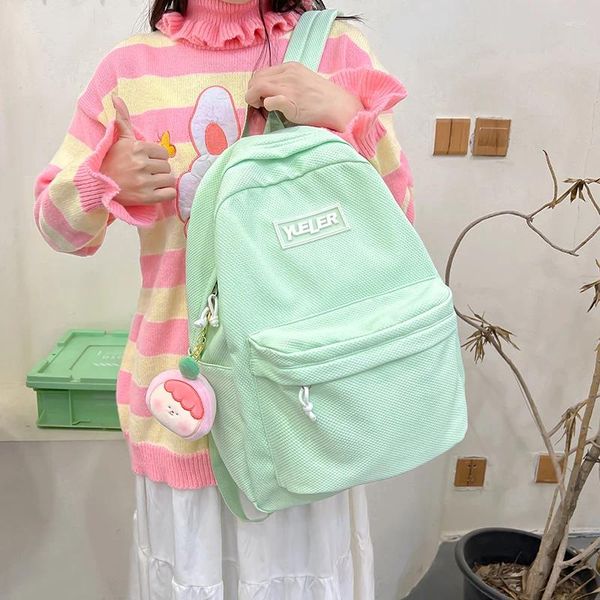 Backpack Fashion süße Mädchen Sommerbuchbag Rucksack für Teenager Schoolbag wasserdichte Kawaii Candy Color Lady Mochila