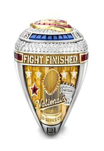 2020 Оптовое вымывание в 2019 году ~ 2020 Nationals World S Бейсбольная команда Кольцевая кольца Tideholiday Gifts для друзей 407292