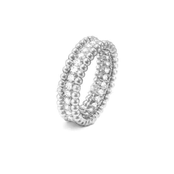 Hochwertige Designerin Clover Ring Klassische Diamant -Eheringe für Frau Mann Verlobungsring Gold Silber Chrom Herz Frauen Schmuck Valentinstag Mütter Tag Geschenk