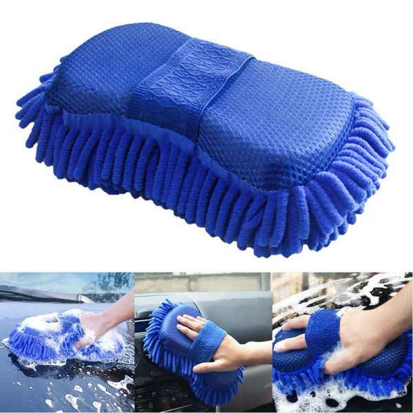 Handschuhe Auto Blue Mikrofaser Chenille Car Wash Schwamm Pflege Waschpolster Reinigungswerkzeuge Auto Waschhandtuch Handschuh Styling Accessoires