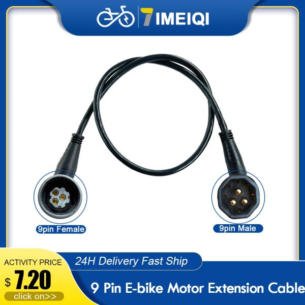 Zubehör 60 cm 9 Pin Julet Wheel Hub Motor Kabel Ebike Motor Verlängerung Kabelkabel Wasserdichtem Stecker für Elektrofahrradzubehör