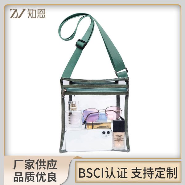 Borsa a tracolla a tracolla da donna trasparente in PVC personalizzata con spalla regolabile spalla spalla spalla spalla Portable Borsa