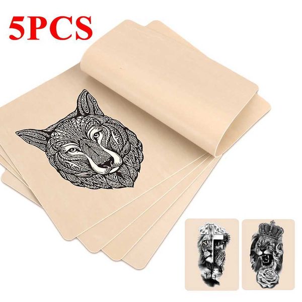 Tattoo Transfer 5pcs Tattoo Blank Praxis Haut Augenbrauen Gragon Mustern Farbmischer Make -up Doppelseite Praxis Haut 240426