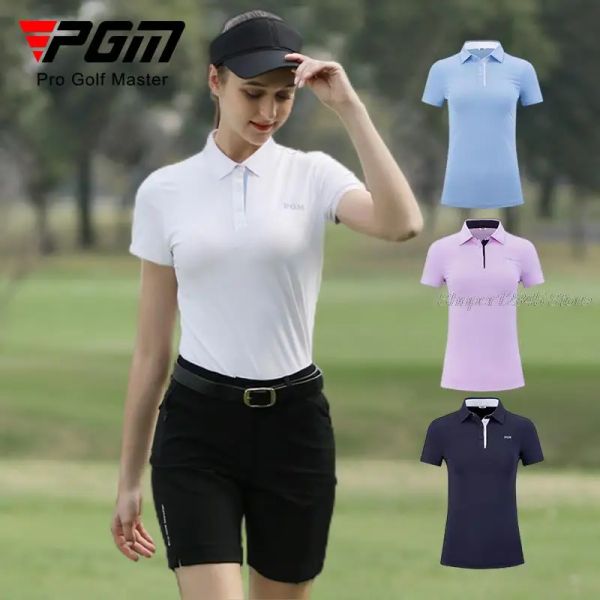 Camicie pgm golf da golf da golf vestiti da golf snelli slicipledrying polo shirts fashion ladies estate abbigliamento sportivo traspirato