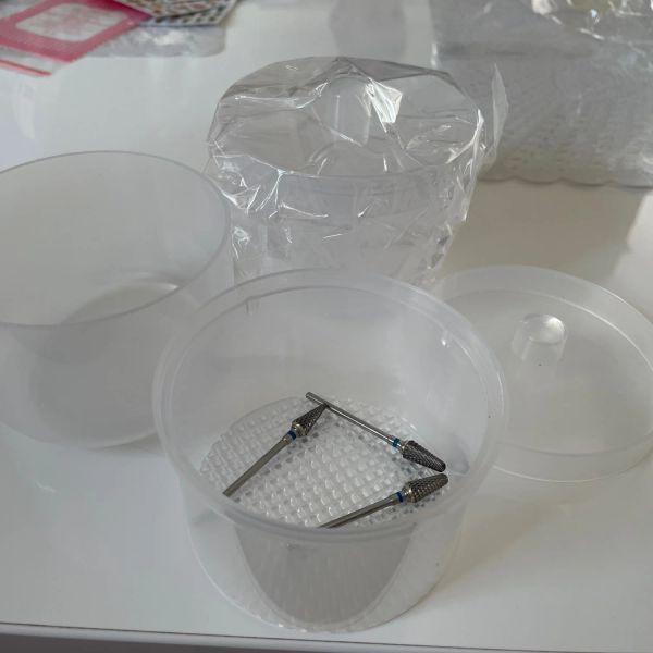 Биты ногтевые буровые биты шлифовальная стерилизация головки стерилизация дезинфекции коробка для очистки ногтевых инструментов