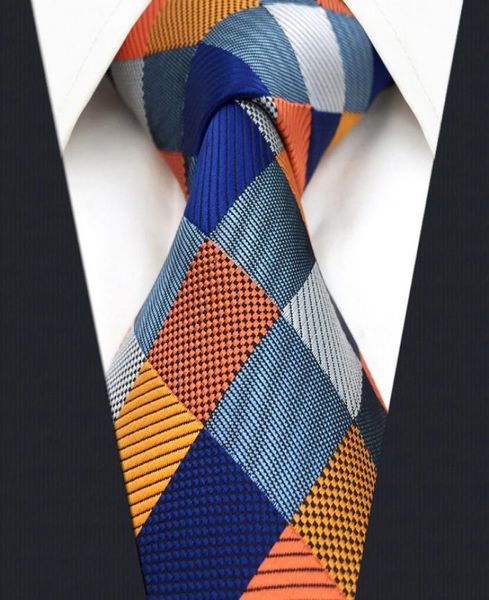 S17 Дополнительные длинные размеры проверены многоцветные мужские галстуки 100 шелковые жаккардовые подарки для MEN1618016