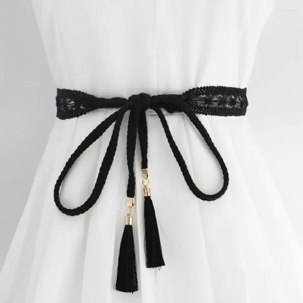 Cinture da 155 cm Nappe intrecciate di pizzo lungo per donne abiti da donna decorazione della catena in vita Cinturon Mujer