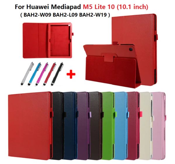 Fall für Huawei MediaPad M5 Lite 10 Fall 10,1 Zoll BAH2W09 BAH2L09 BAH2W19 TABLETSCHAFT FALT FALT STAND FLIP SHELL M5 LITE 10 1 10.1 