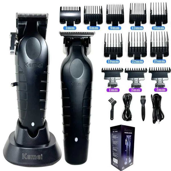 Haar Trimmer Kemei 2296 Friseur kabellos 0 mm Null-Lückenschnitzdetails professionelle elektrische KM-2299 Schneidmaschine Q240427