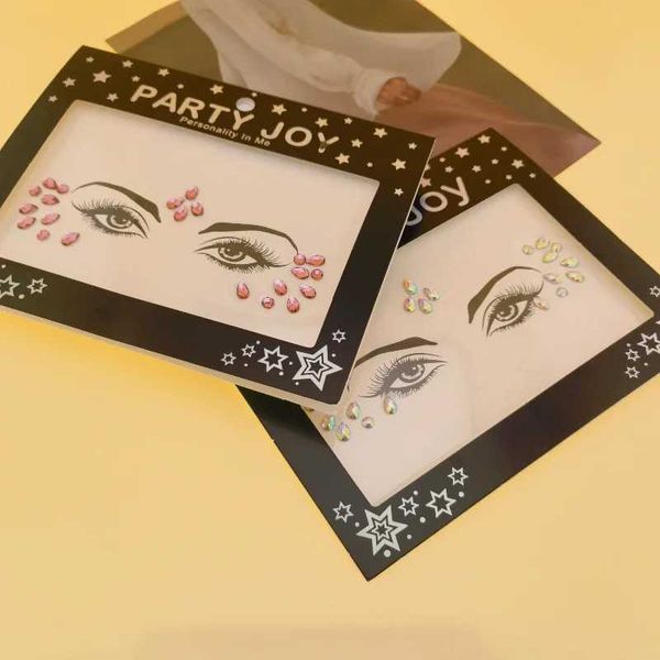 Tatuagem Transfer Eyes Jewels Face Jewels Glitter Glitter Jewels Fake Body Body Tattoo Tattoo Sticker Body Execute Party Vocal Concert Makeup Starters 240427