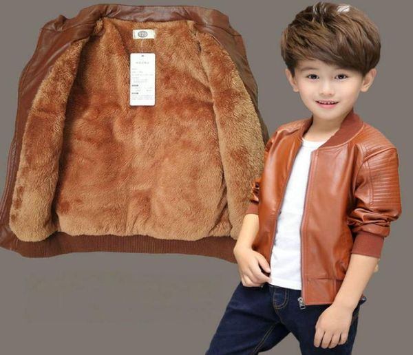 Einzelhandel 5 Farben Jungen Mädchen plus Cashmere Leder Jacke Schichten Winter Kids Designer Jacken Mode Luxuswärmer Dicke Mantel -Outwea4659730