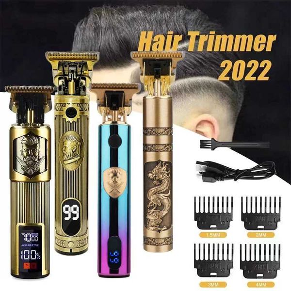 Haarschneider All Metal Retro T9 Maschine Damen Hair Clipper Professionell 0 mm Nase und Ohrstrauch für Herrendekoration Q240427