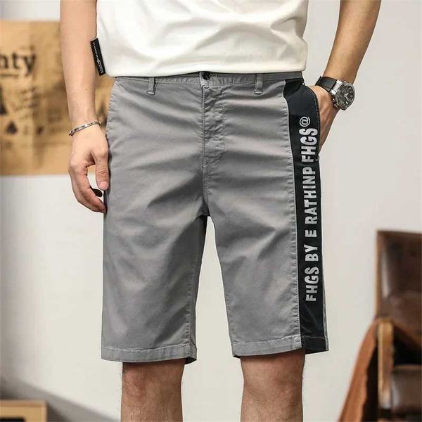 Shorts maschile patch da lavoro cortometrali da uomo da uomo cotone casual nuovo marchio di moda estate spiaggia di alta qualità Q240427