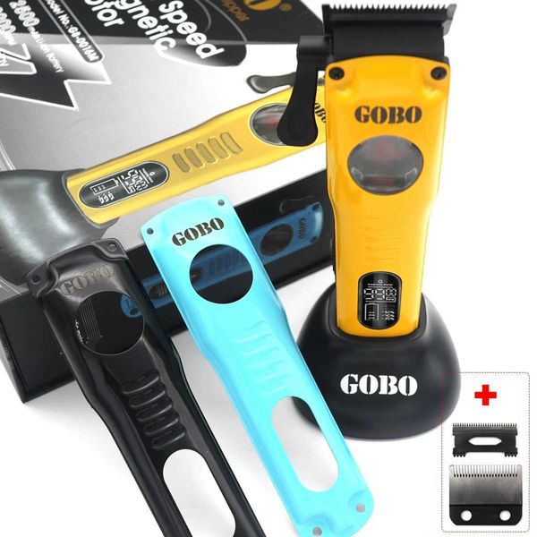 Триммер для волос gobo usb base charger dlc blade professional hair clipper mens mentic motor lcd 9900rpm Q240427