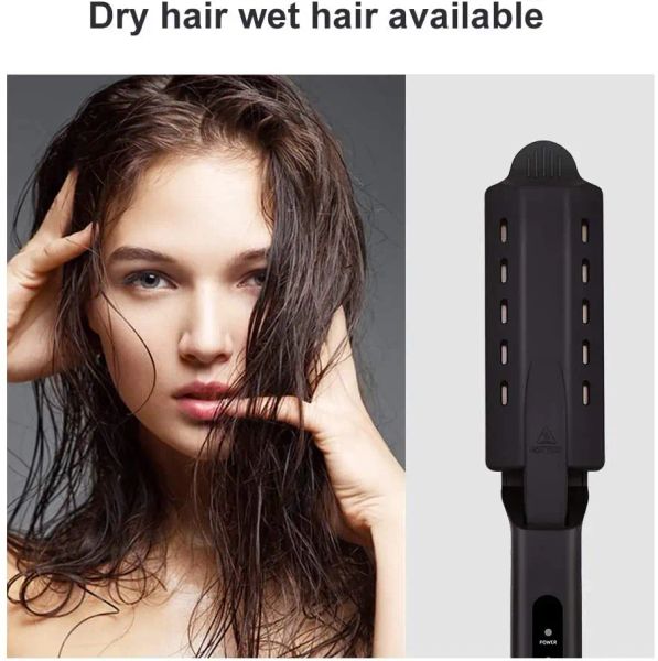 Glätterhaargläubiger Viergeer -Temperatureinstellung Keramik Turmalin Ionic Flat Iron Professional Salon Dampf Haarglätter