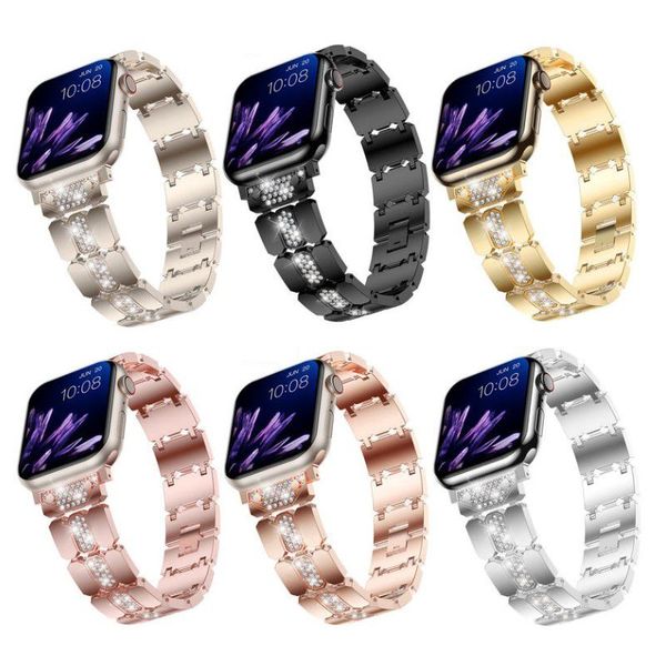 Для Apple Watch Luxury Braps Ladies Apple Watch Ultra Bands 49 45 44 42 41 40 38 мм металлический Blin