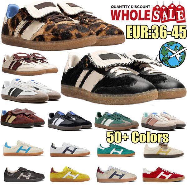 Scarpe vegane Scarpe originali Casualmente Scarpe casual Leopard Velvet Pink Black White Gum Wales Bonner Mens Womens Sneaker da esterno Sports Sports Allenatori Sports Times 36-45