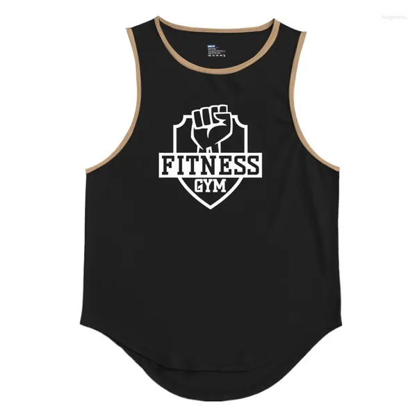 Herren Tanktops Printed Men Fitness Sommersportwear ärmelloses T-Shirt Fitnessstudio Vest Workout Basketball Schnell trockne Singuletts Kleidung