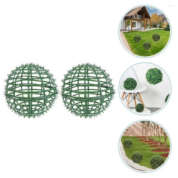 Flores decorativas 2 PCs PCs Ball Flor Frames Sphere Topiária Forms Suporte de planta artificial plástica