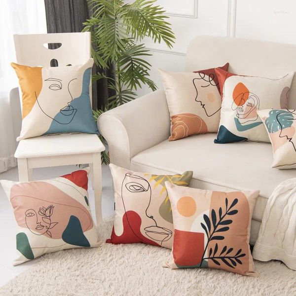 Travesseiro travesseiro travesseiro 18x18 polegadas padrões abstratos geométricos cobrem a sala de estar de estilo moderno decorativa para sofá