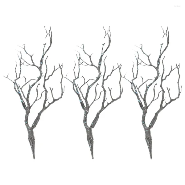 Декоративные цветы 3pcs Natural Tree Plange Model Realistic Abs Decor Faux для украшения