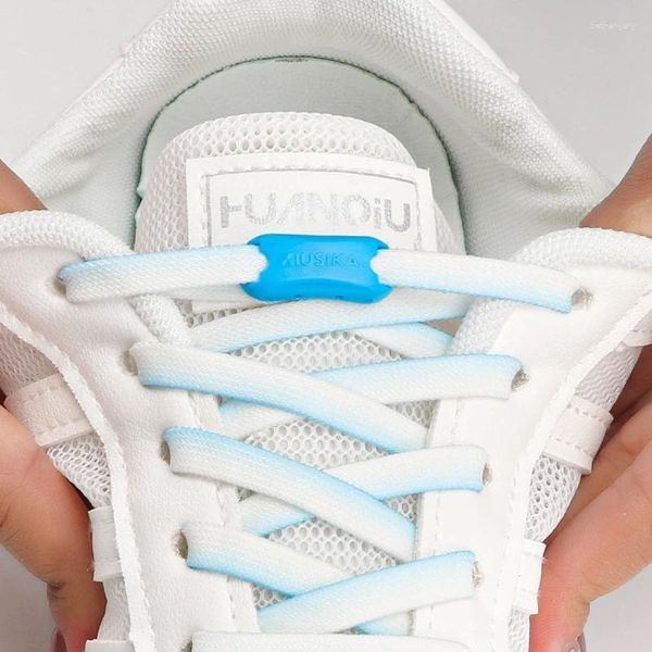 Ayakkabı Parçaları 1Pair Elastik Dantelli Sneakers Daireler Tenis Tennis Yok Yetişkinler Çocuklar Renkli Tembel Ayak Ayak Ayakkabı Ayakkabı Akesories