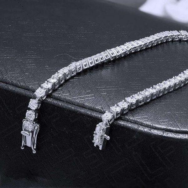 Ударные украшения 10K 14K Чистое золото создано ожерелье, выращенное камнем 3 мм браслет -лаборатория алмазной теннисной цепь