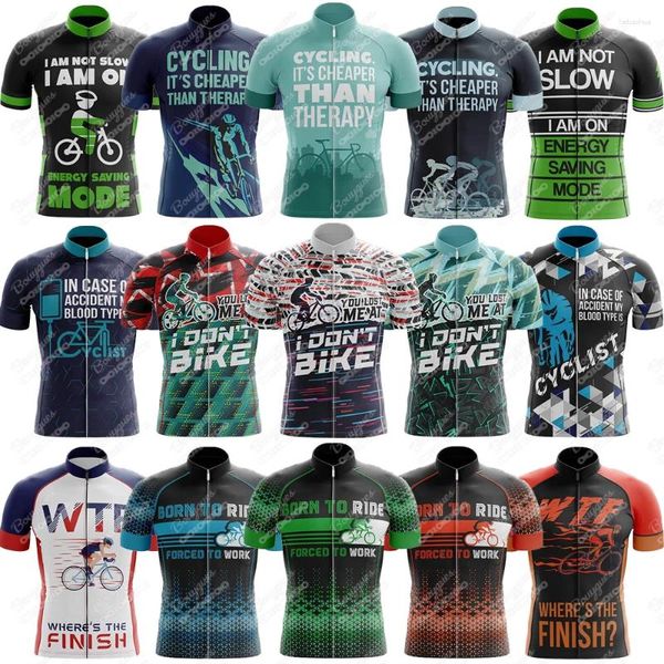 Jackets de corrida 15 estilos Bike Team Cycling Jersey para homens de manga curta reflexiva MTB Maillot Downhill Pro Mountain Bicycle Roupas